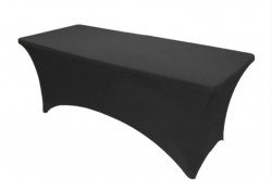 6 FT Black Spandex Table covering