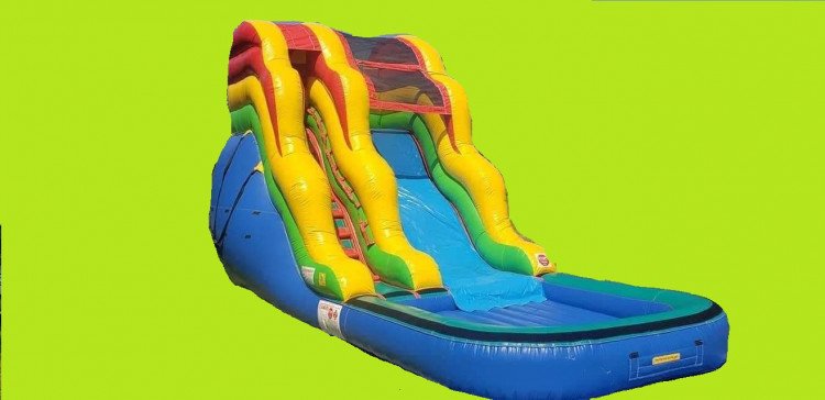 16 ft MULTICOLOR water slide with pool